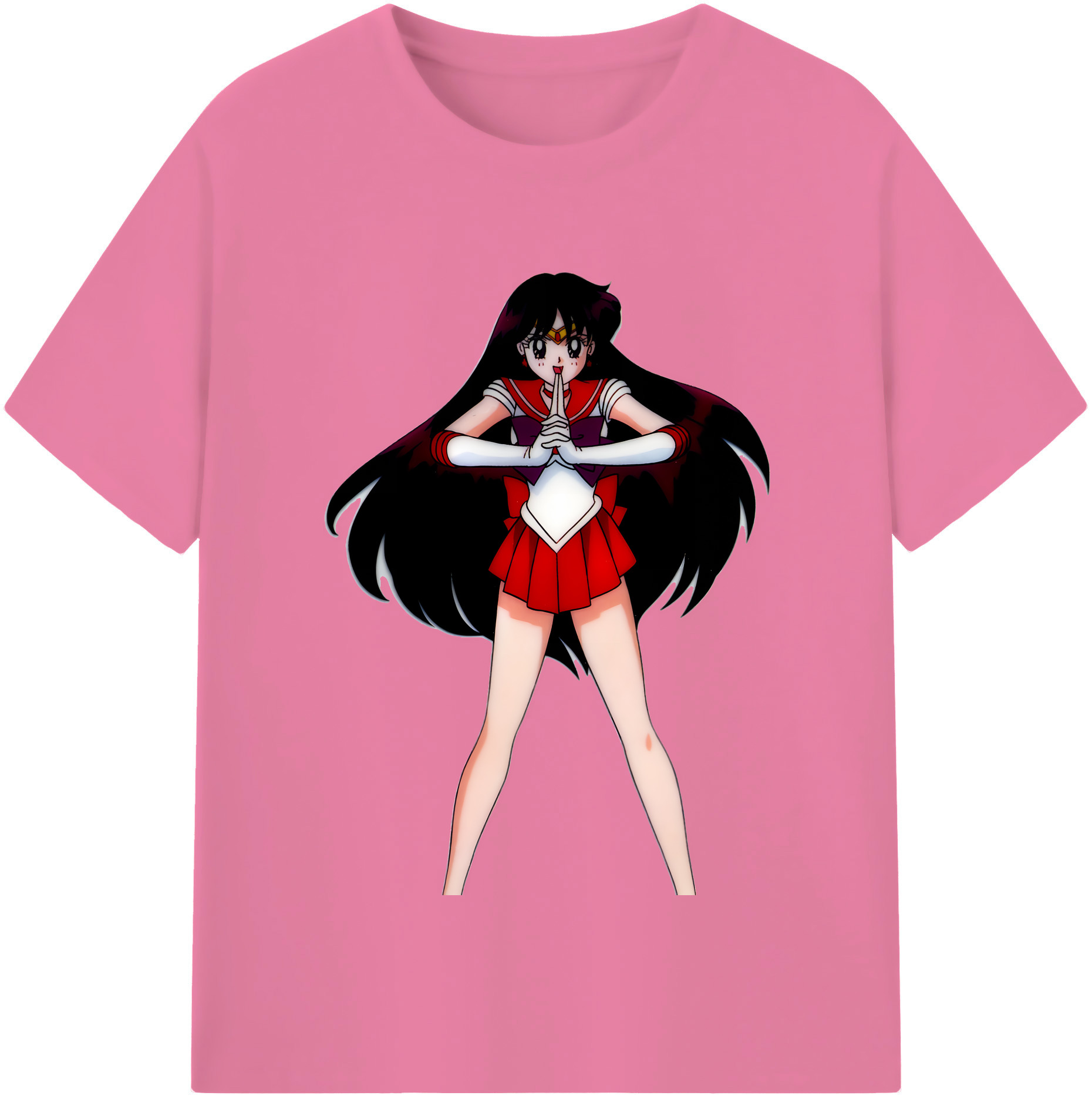 （画像用） 美少女戦士セーラームーン 火野レイ ひの レイ Sailor Moon Hino Rei （セーラーマーズ,Sailor Mars） 綿100％半袖Tシャツ（フロントプリント）